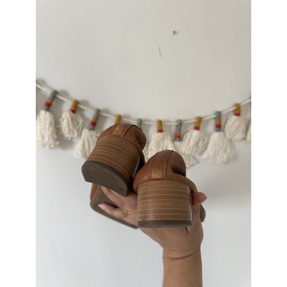 Pikolinos Brown Leather Perforated Ballet Slip On Heel Loafers Preppy Boho 42/11 - Picture 5 of 9